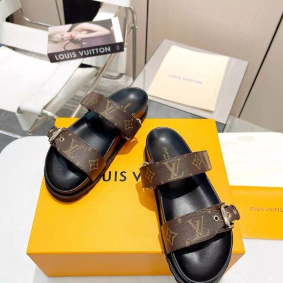 LV Louis Vuitton Monogram Brown Sandals women’s - Picture 4 of 8